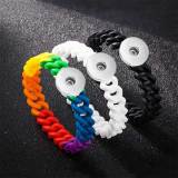 1 snap button bracelet  Silicone Rainbow fit 18-20mm snaps