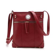 New European and American fashion handbags, new rivet crossbody handbags, front pockets, copper zipper shoulder messenger bags fit 18mm snap button jewelry