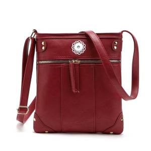 New European and American fashion handbags, new rivet crossbody handbags, front pockets, copper zipper shoulder messenger bags fit 18mm snap button jewelry