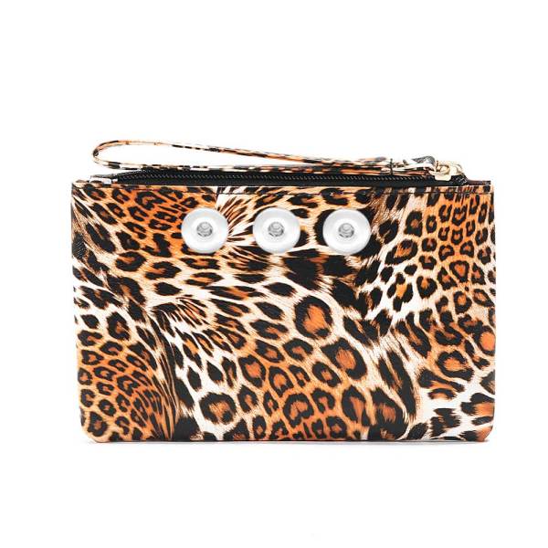 New style PU crocodile pattern ladies coin purse European and American simple clutch fit 18mm snap button jewelry