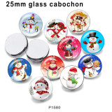 10pcs/lot Christmas Snowman  glass picture printing products of various sizes  Fridge magnet cabochon