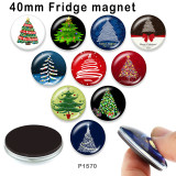 10pcs/lot Christmas tree  glass picture printing products of various sizes  Fridge magnet cabochon