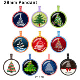 10pcs/lot Christmas tree  glass picture printing products of various sizes  Fridge magnet cabochon