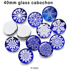 10pcs/lot Christmas  snowflake  glass picture printing products of various sizes  Fridge magnet cabochon