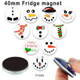 10pcs/lot Christmas Snowman  glass picture printing products of various sizes  Fridge magnet cabochon