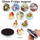 10pcs/lot  Christmas Deer  Cat  glass picture printing products of various sizes  Fridge magnet cabochon