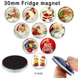 10pcs/lot Christmas  glass picture printing products of various sizes  Fridge magnet cabochon