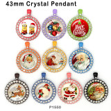 10pcs/lot Christmas  glass picture printing products of various sizes  Fridge magnet cabochon