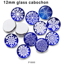 10pcs/lot Christmas  snowflake  glass picture printing products of various sizes  Fridge magnet cabochon