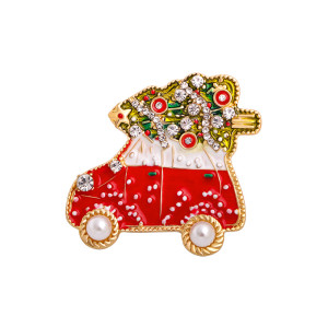 Christmas brooch Fawn Snowman Christmas tree brooch Alloy diamond-studded Christmas brooch