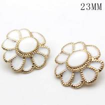 23MM Golden metal flower drip button fit 20mm snap jewelry