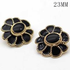 23MM Golden metal flower drip button fit 20mm snap jewelry