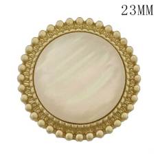 23MM Round shape golden shell fit 20mm snap jewelry