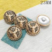 23MM Christmas deer golden elk metal fit 20mm snap jewelry