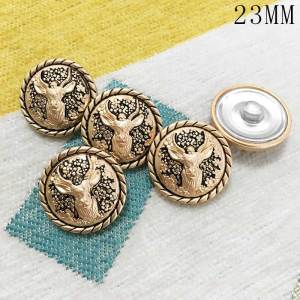 23MM Christmas deer golden elk metal fit 20mm snap jewelry