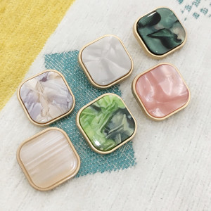 20MM Square golden shell fit 20mm snap jewelry