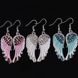 Angel Wings Wings Rhinestone Mid-length Pendant Earrings