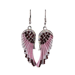 Angel Wings Wings Rhinestone Mid-length Pendant Earrings