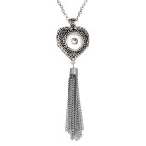 Necklace love 80CM chain silver  fit 20MM chunks snaps jewelry necklace for women