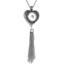 Necklace love 80CM chain silver  fit 20MM chunks snaps jewelry necklace for women