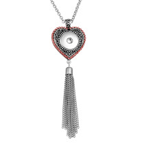 Necklace love 80CM chain silver  fit 20MM chunks snaps jewelry necklace for women