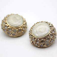 20MM Metal button pearl imitation shell fit 20mm snap jewelry