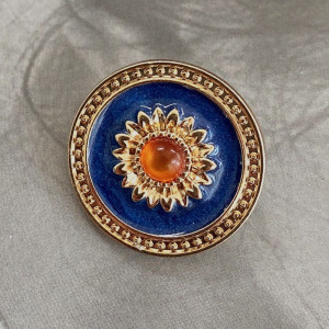 20MM Metal button enamel rhinestone gold fit 20mm snap jewelry