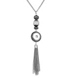 Necklace love 80CM chain silver  fit 20MM chunks snaps jewelry necklace for women