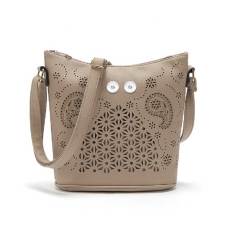 Bucket bag versatile hollow handbag fashion large capacity women's bag shoulder diagonal bag fit 18mm snap button jewelry