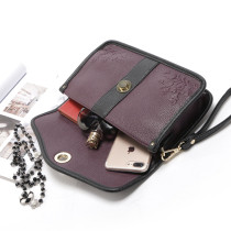 Large capacity ladies purse purple clutch large clutch fit 18mm snap button jewelry