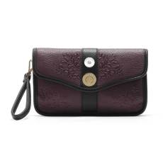 Large capacity ladies purse purple clutch large clutch fit 18mm snap button jewelry