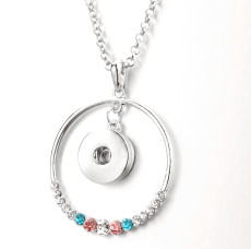 Necklace love 80CM chain silver  fit 20MM chunks snaps jewelry necklace for women