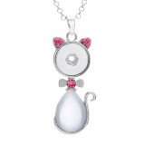 Necklace love 80CM chain silver  fit 20MM chunks snaps jewelry necklace for women