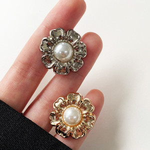 12MM High quality metal pearl  gold plated snap charms fit 12mm snap jewelry
