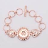 1 buttons love Plating Rose gold snap bracelet fit snaps jewelry