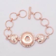 1 buttons love Plating Rose gold snap bracelet fit snaps jewelry