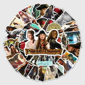 50 pirates of the caribbean graffiti stickers personalized cross-border movie stickers DIY skateboard suitcase stickers waterproof