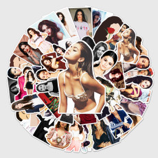 50 Selena Gomez graffiti stickers, personality star DIY skateboard stickers, PVC luggage stickers