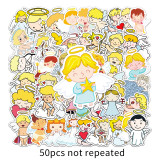 50 Angel Stickers Personalized Cartoon Children Stickers DIY Skateboard Water Cup Suitcase Sticker Waterproof
