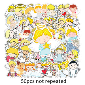 50 Angel Stickers Personalized Cartoon Children Stickers DIY Skateboard Water Cup Suitcase Sticker Waterproof