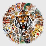 50 tiger graffiti stickers, personalized cross-border cool animal DIY motorcycle luggage waterproof stickers