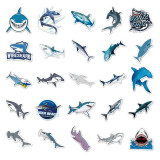 50 shark stickers, personalized cross-border ferocious marine creature stickers, DIY skateboard water cup luggage stickers