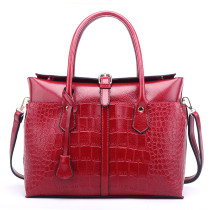 Fashion crocodile pattern single shoulder diagonal large briefcase