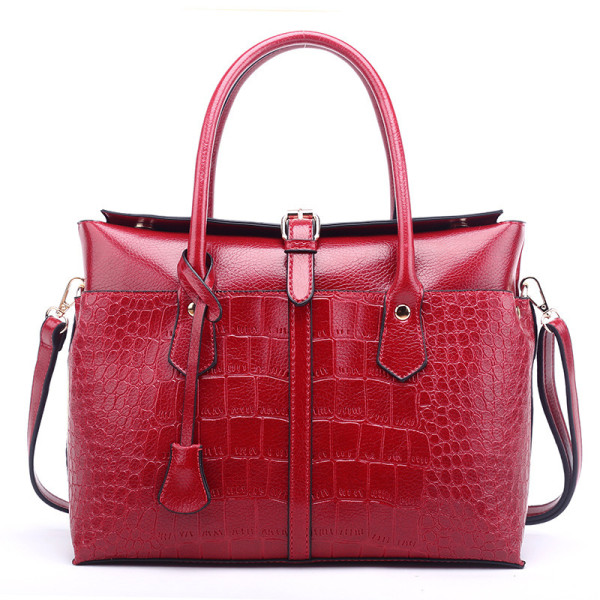 Fashion crocodile pattern single shoulder diagonal large briefcase