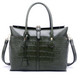 Fashion crocodile pattern single shoulder diagonal large briefcase