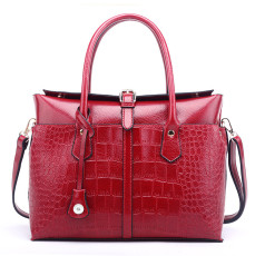 Fashion crocodile pattern single shoulder diagonal large briefcase fit 18mm snap button jewelry