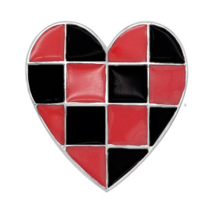 20MM  Checkerboard love design  enamel snap buttons
