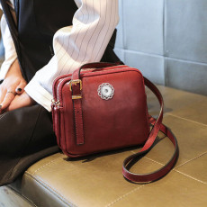 Retro female bag fashion small square bag lady shoulder bag messenger bag fit 18mm snap button jewelry