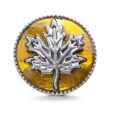 20MM  Maple leaf design enamel  Metal snap buttons