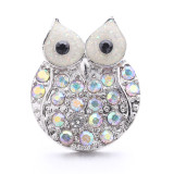20MM  owl design Rhinestone  Metal snap buttons